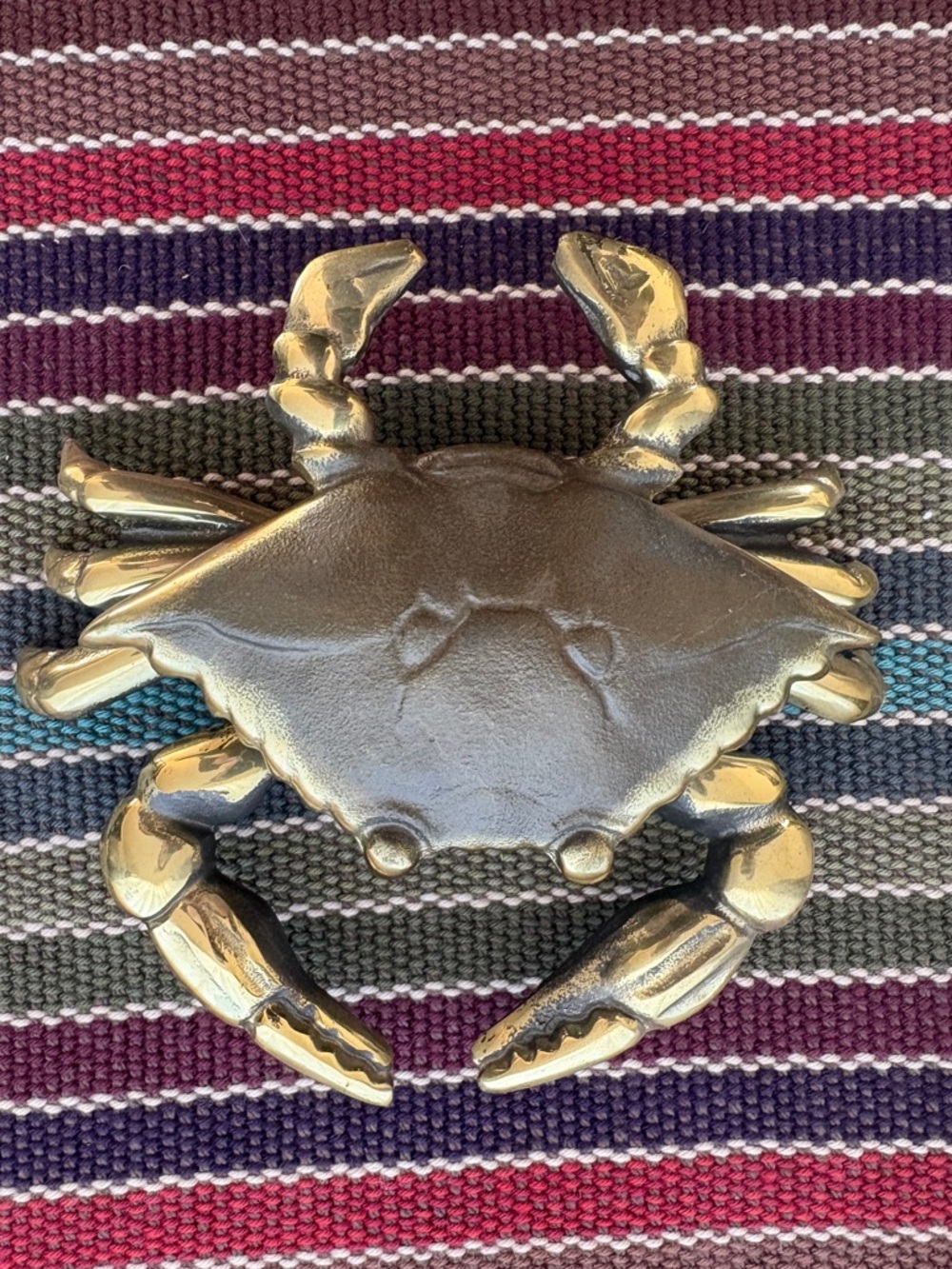 Brass Crab Decorative Accent - Gold Coastal Home Accent